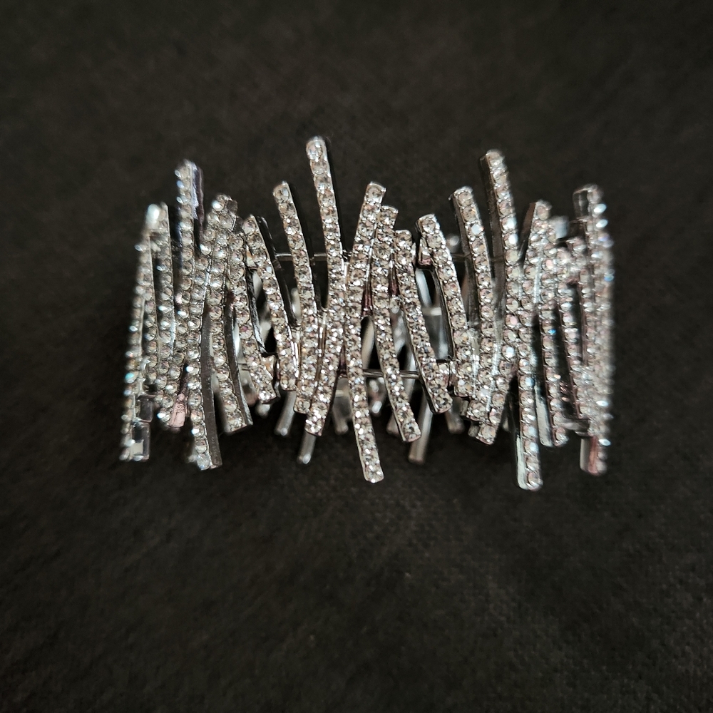 I.N.C. International Crystal Zig Zag Statement Stretch Bracelet